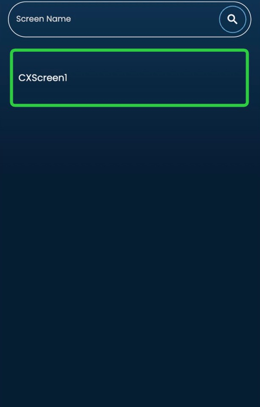 Screenshot of: Select your Screen.