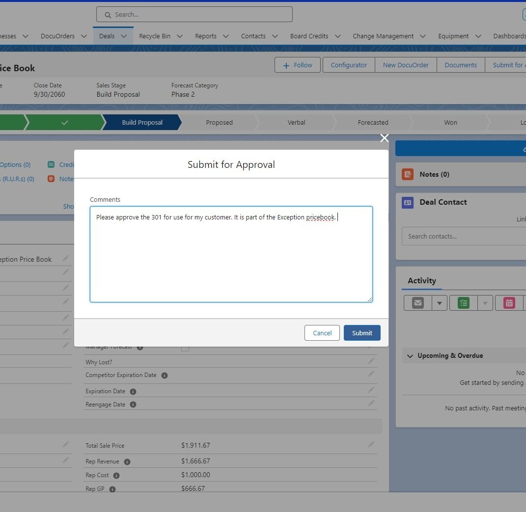 Screenshot of: After you have typed out your request, hit "Submit"