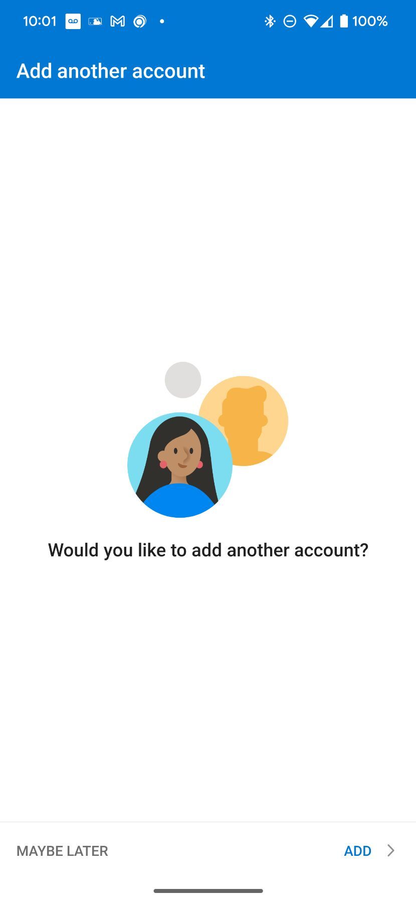 Screenshot of: Tap maybe later.