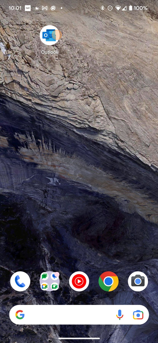 Screenshot of: Tap Outlook.