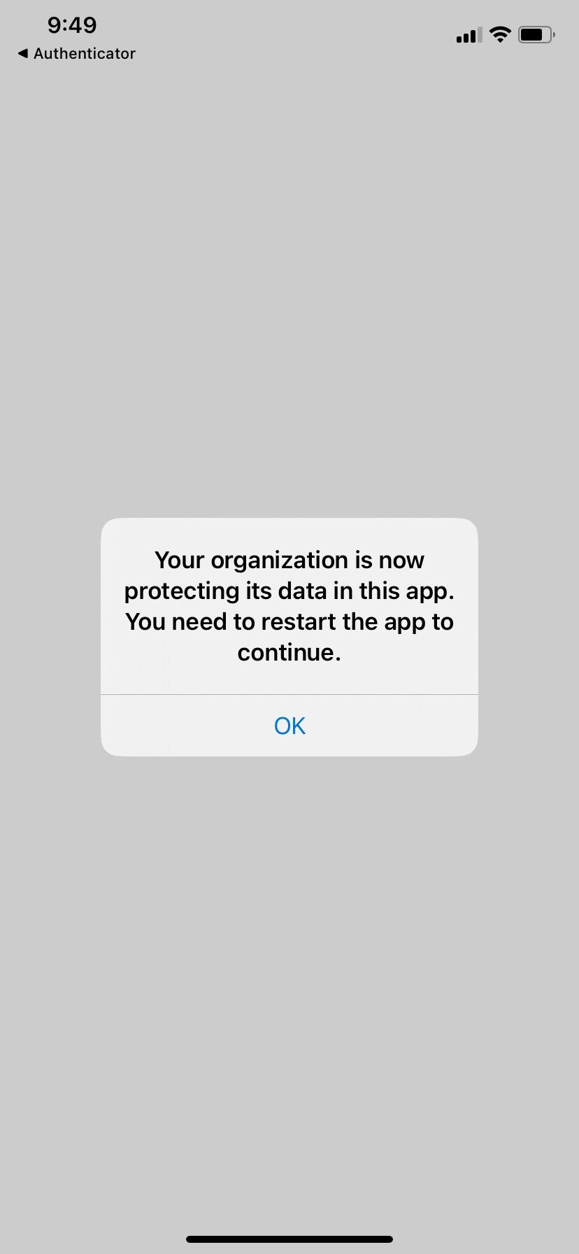 Screenshot of: Tap OK. 