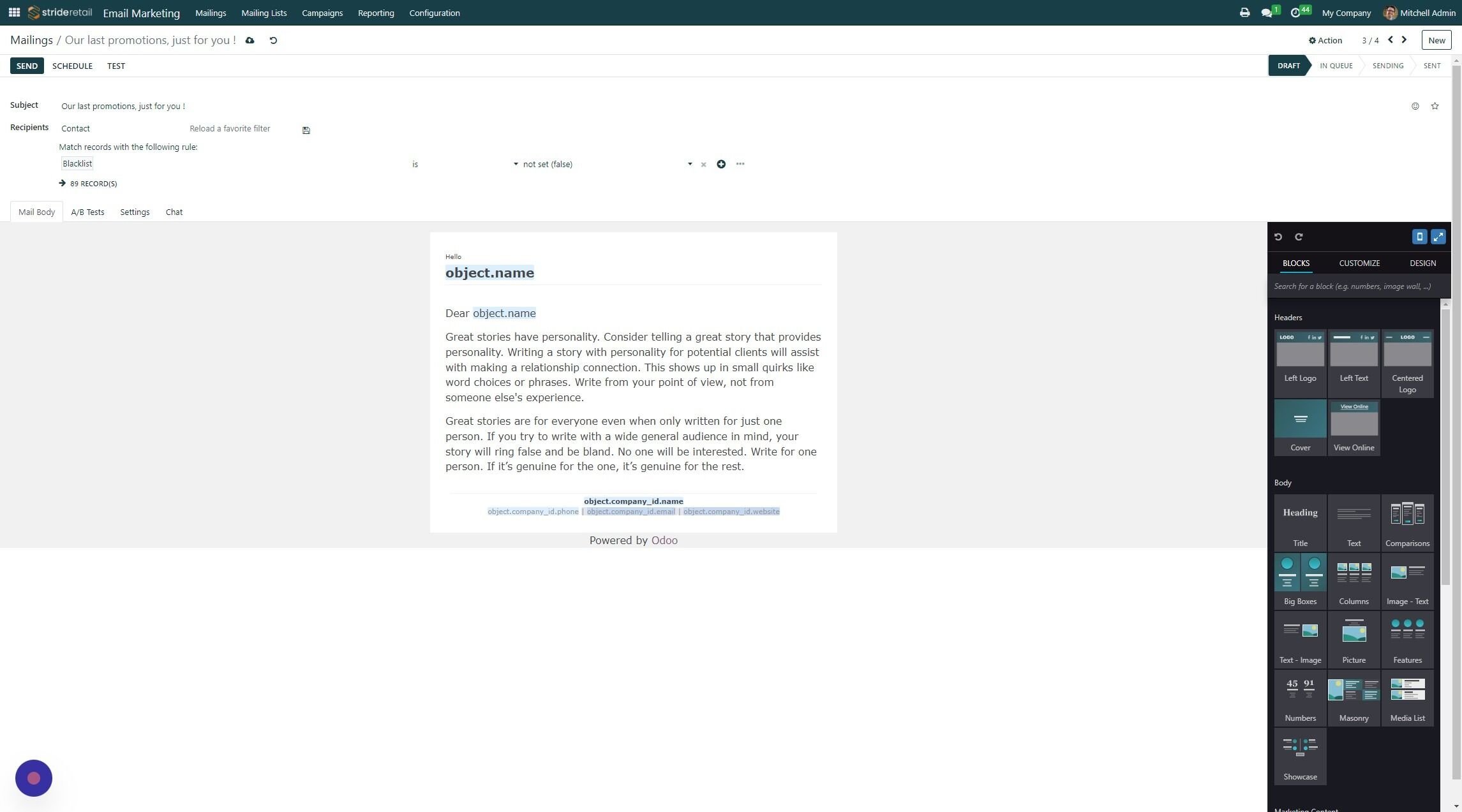 Screenshot of: Click here to add a filter condition.  (Typically the blacklist filter is on by default.)