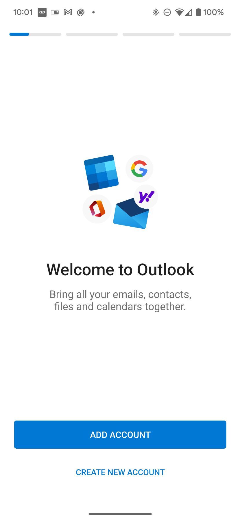 Screenshot of: Tap Add Account.