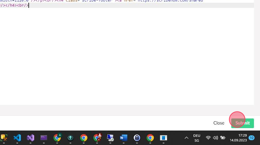 Screenshot of: html speichern