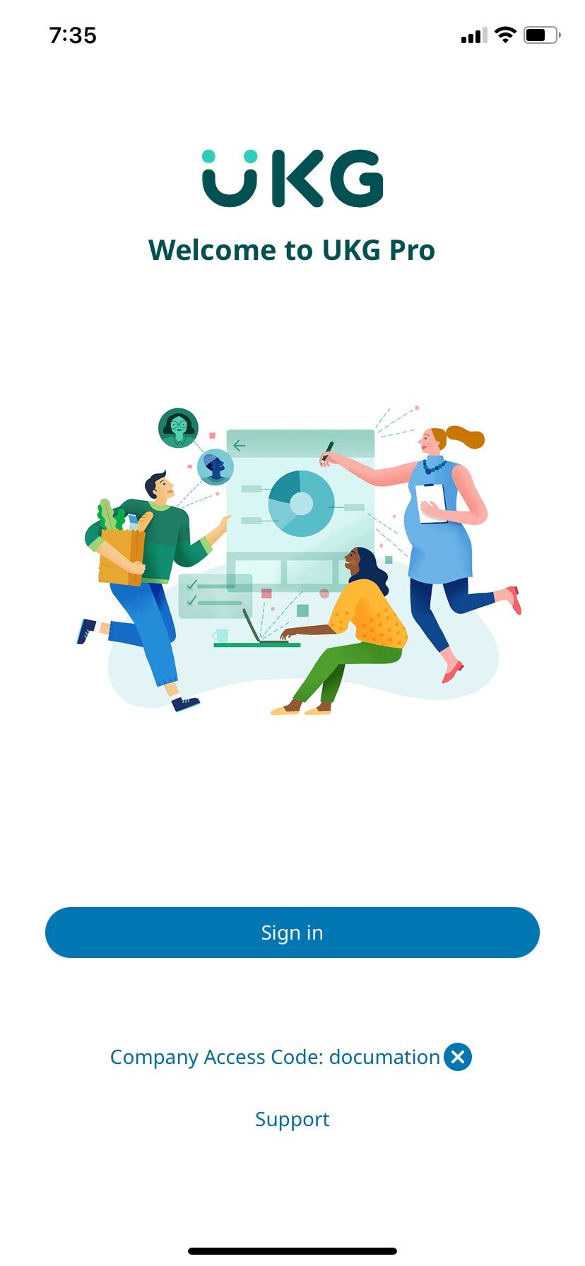 Screenshot of: Tap Sign In.