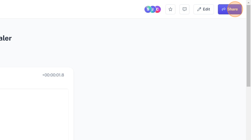 Screenshot of: Click "Share"