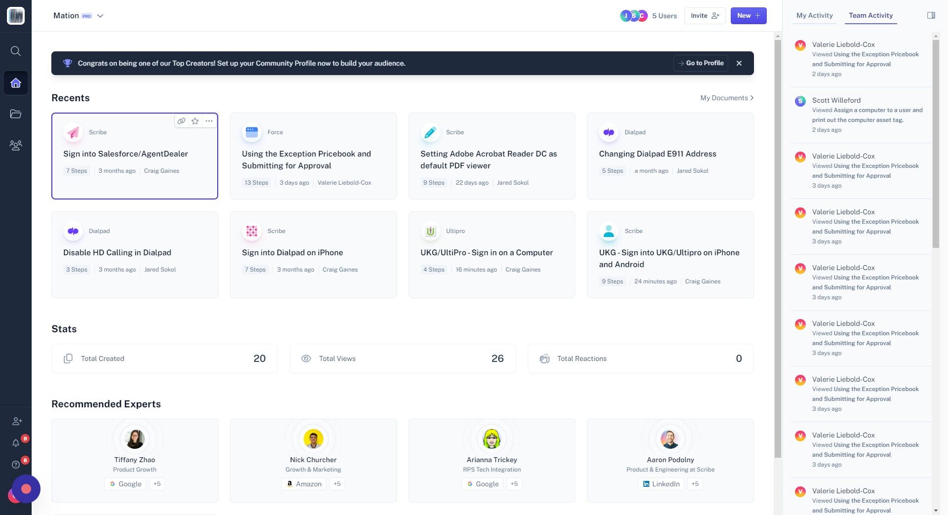 Screenshot of: Click the document you want to share.