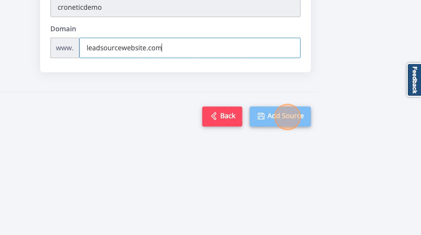 Screenshot of: Click "Add Source"