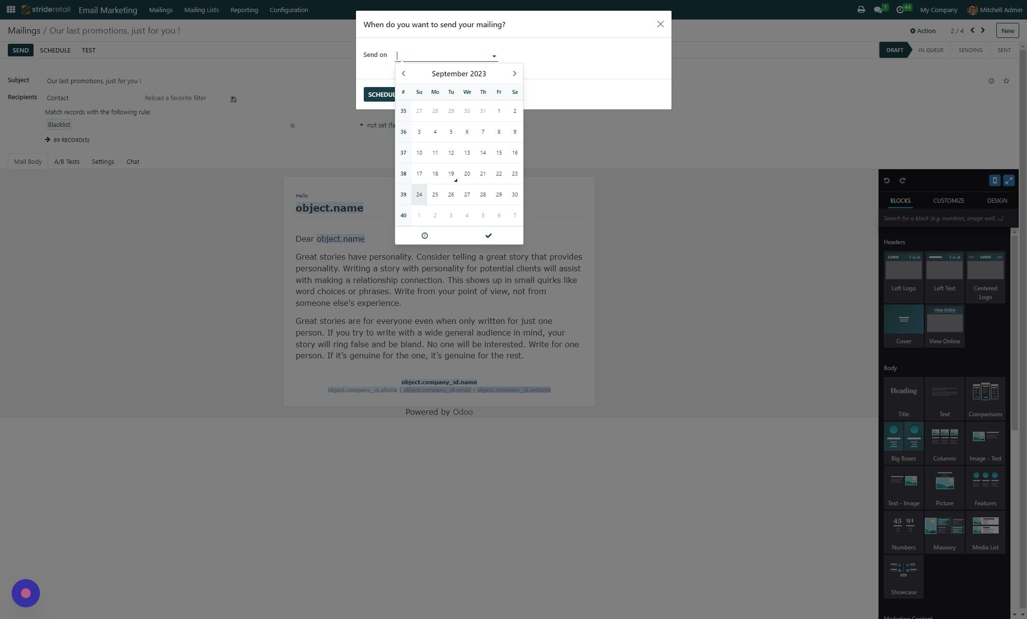 Screenshot of: Select the day and Month.