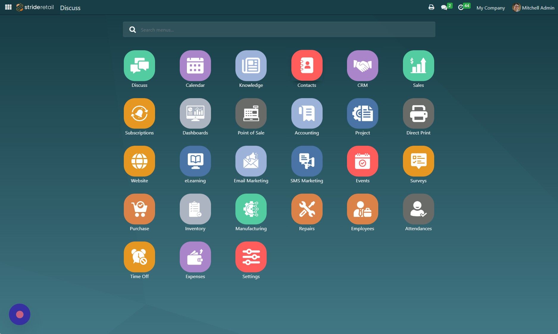 Screenshot of: Go to the "Contacts" Module