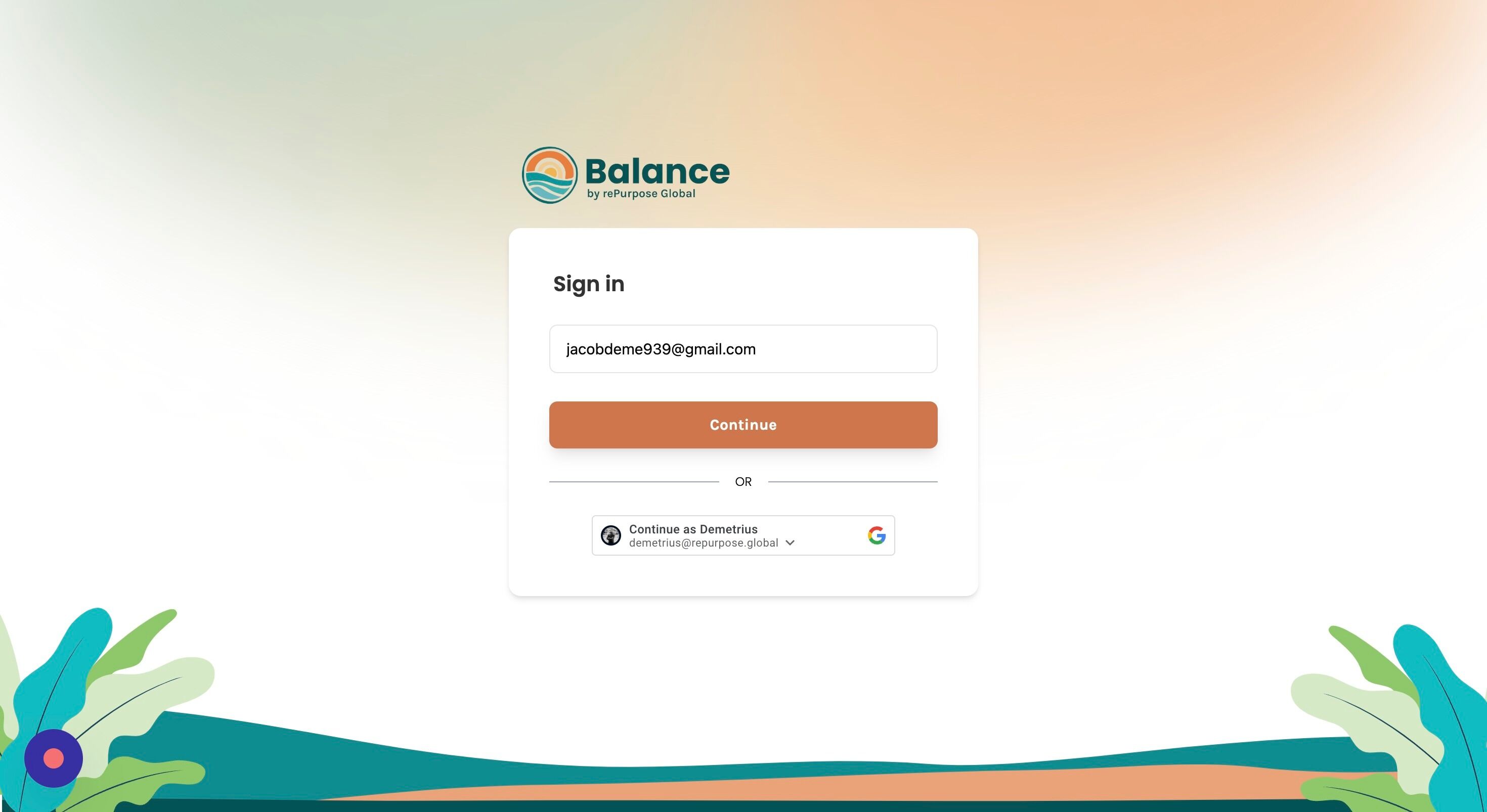 Screenshot of: Click "Continue"