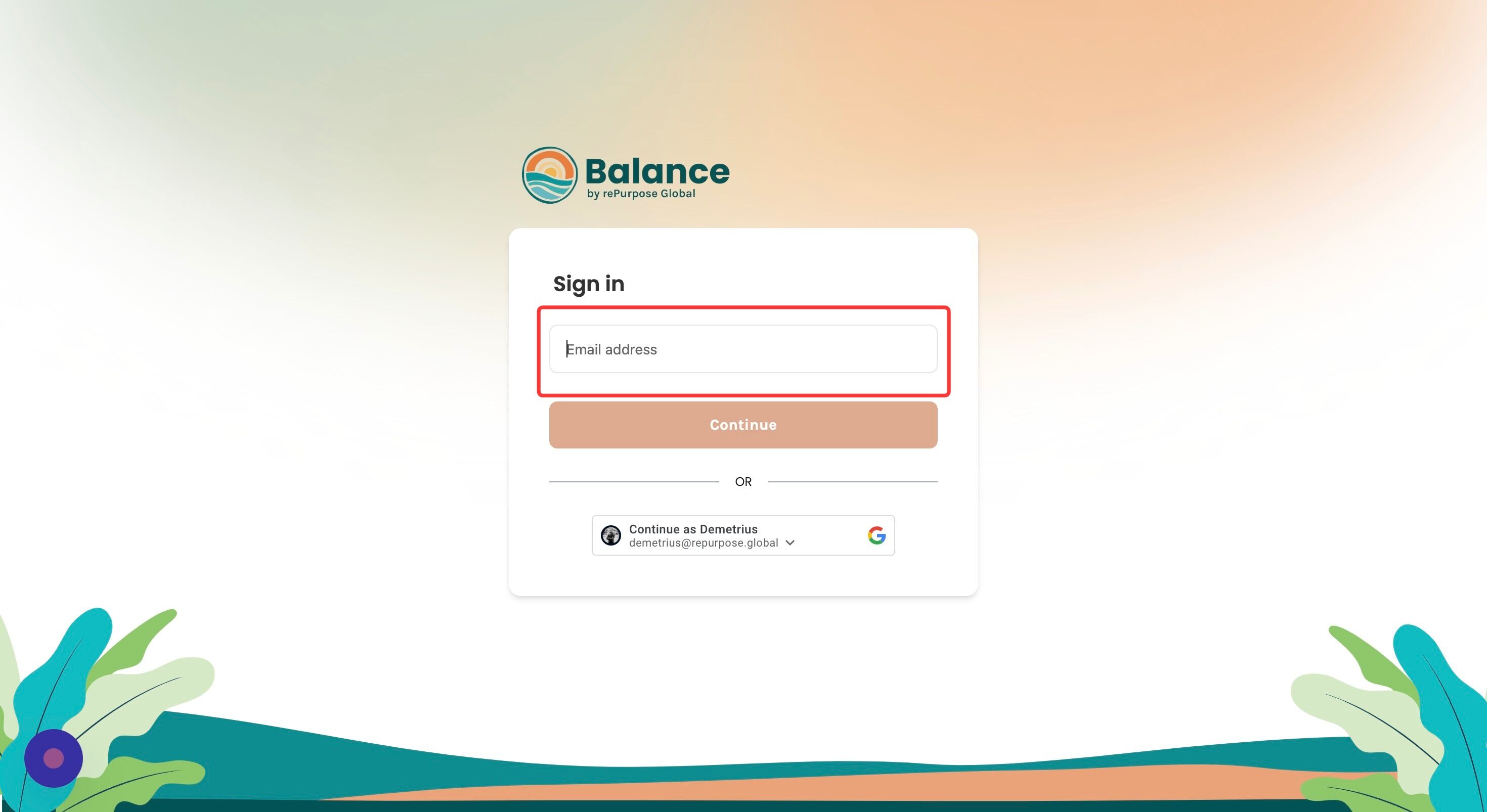 Screenshot of: Select the 'Email address' field and enter your official email ID.
