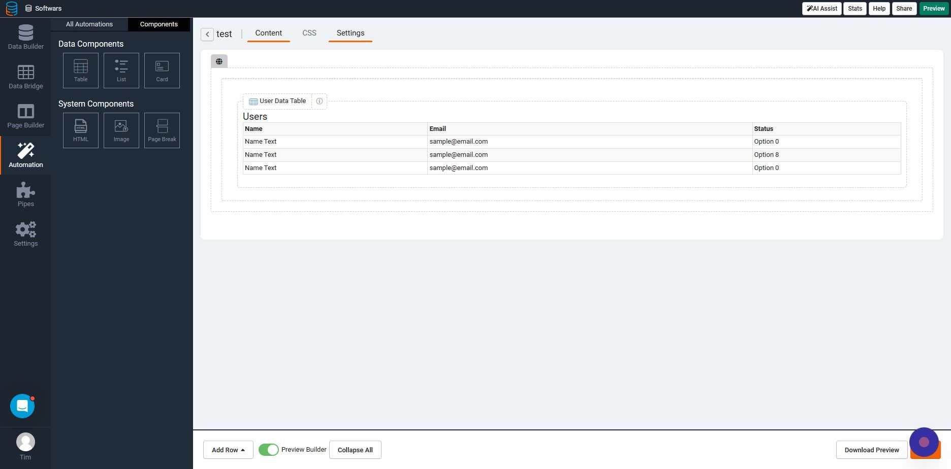 Screenshot of: Click "Settings"