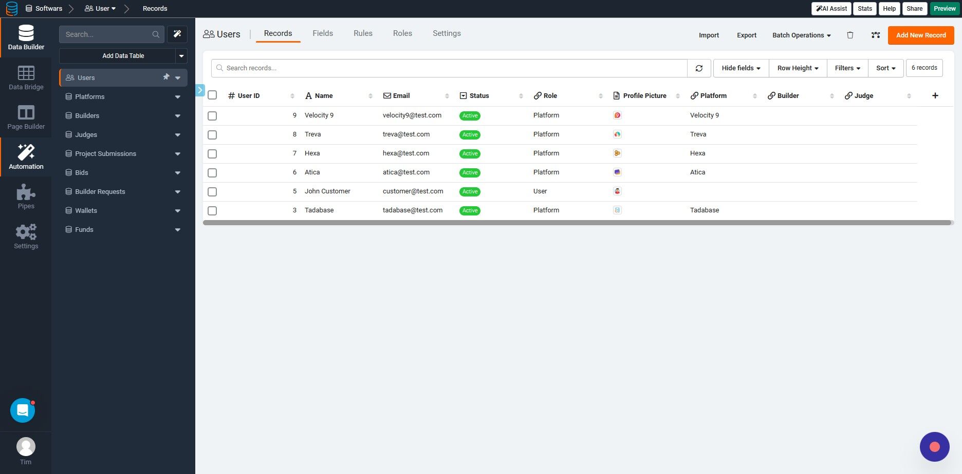 Screenshot of: Click "Automation"