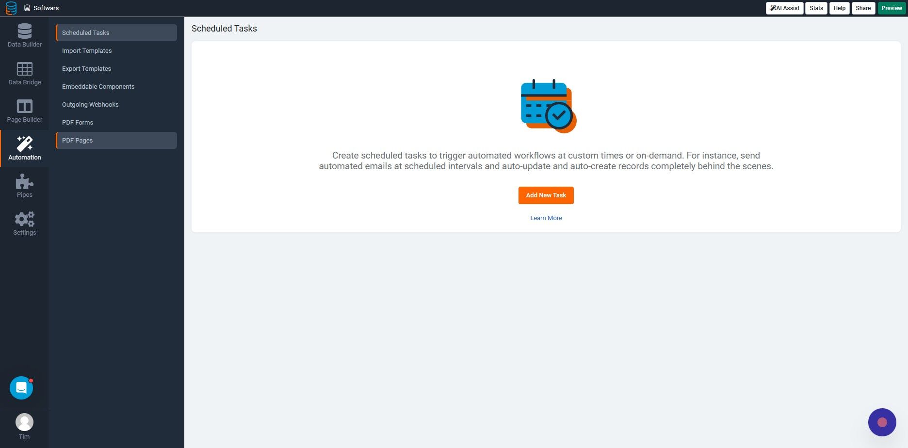 Screenshot of: Click "PDF Pages"