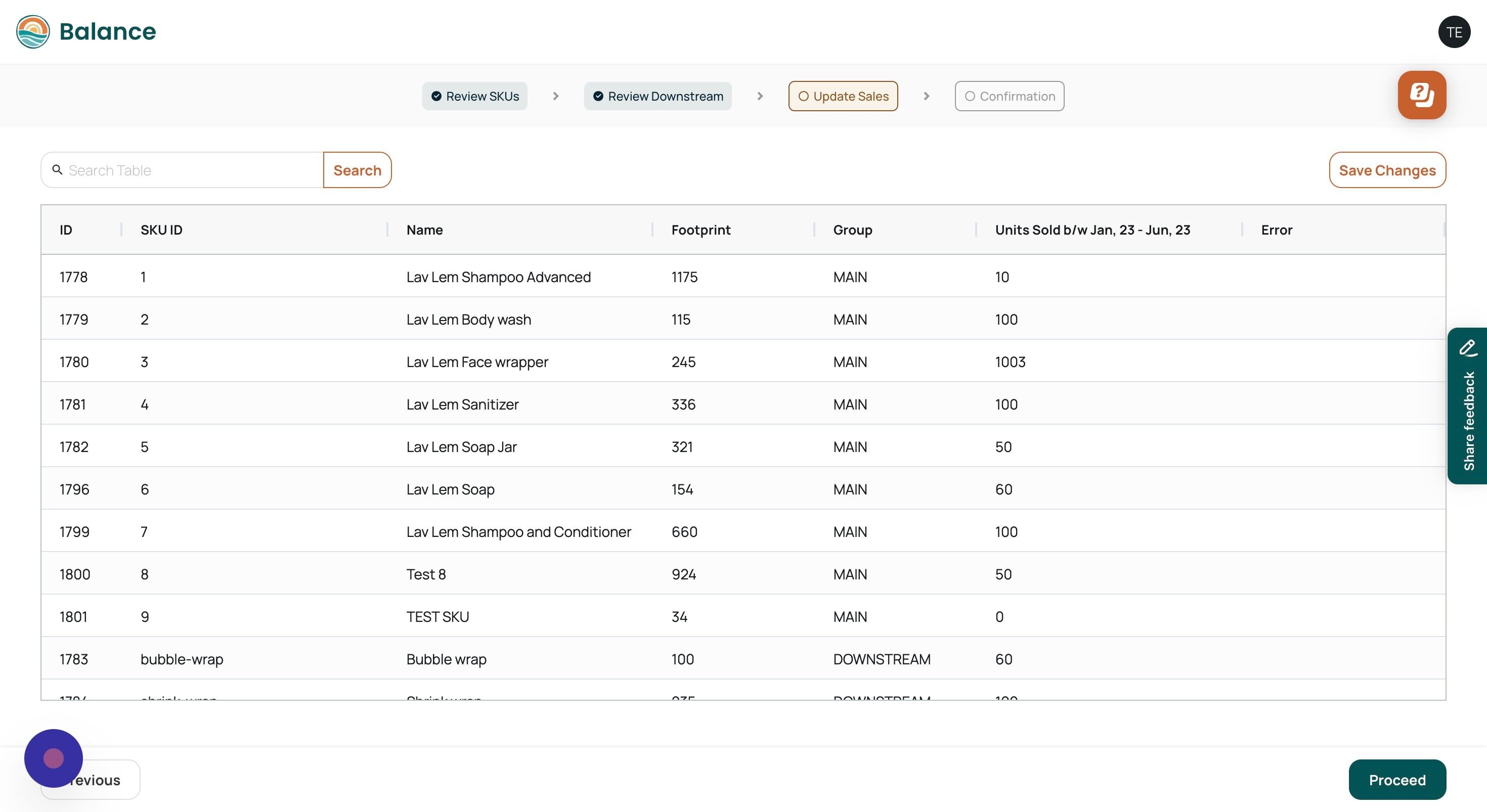 Screenshot of: Once you arrive at the 'Update Sales' section, you will see the below view.