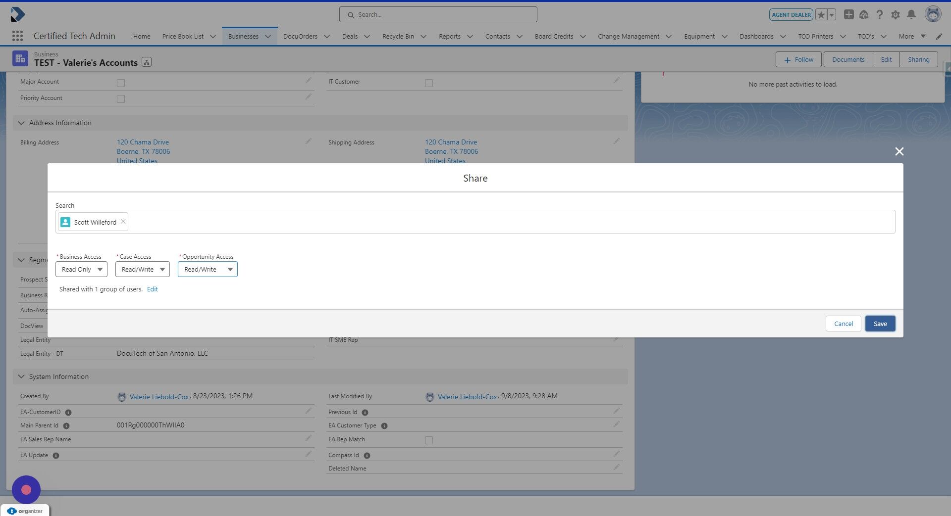 Screenshot of: Click "Save" when you have made all your selections.