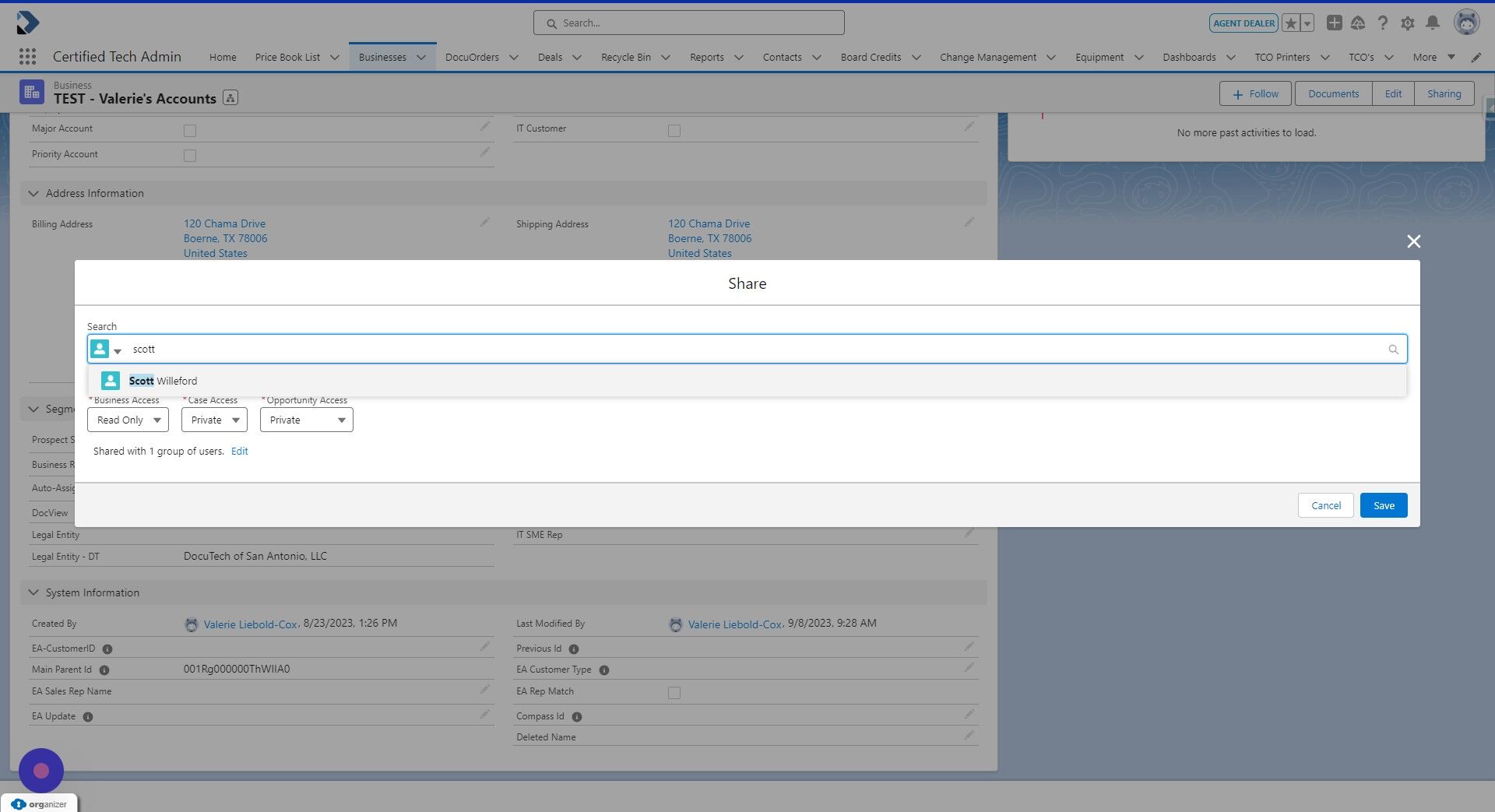 Screenshot of: Type and search for your user.