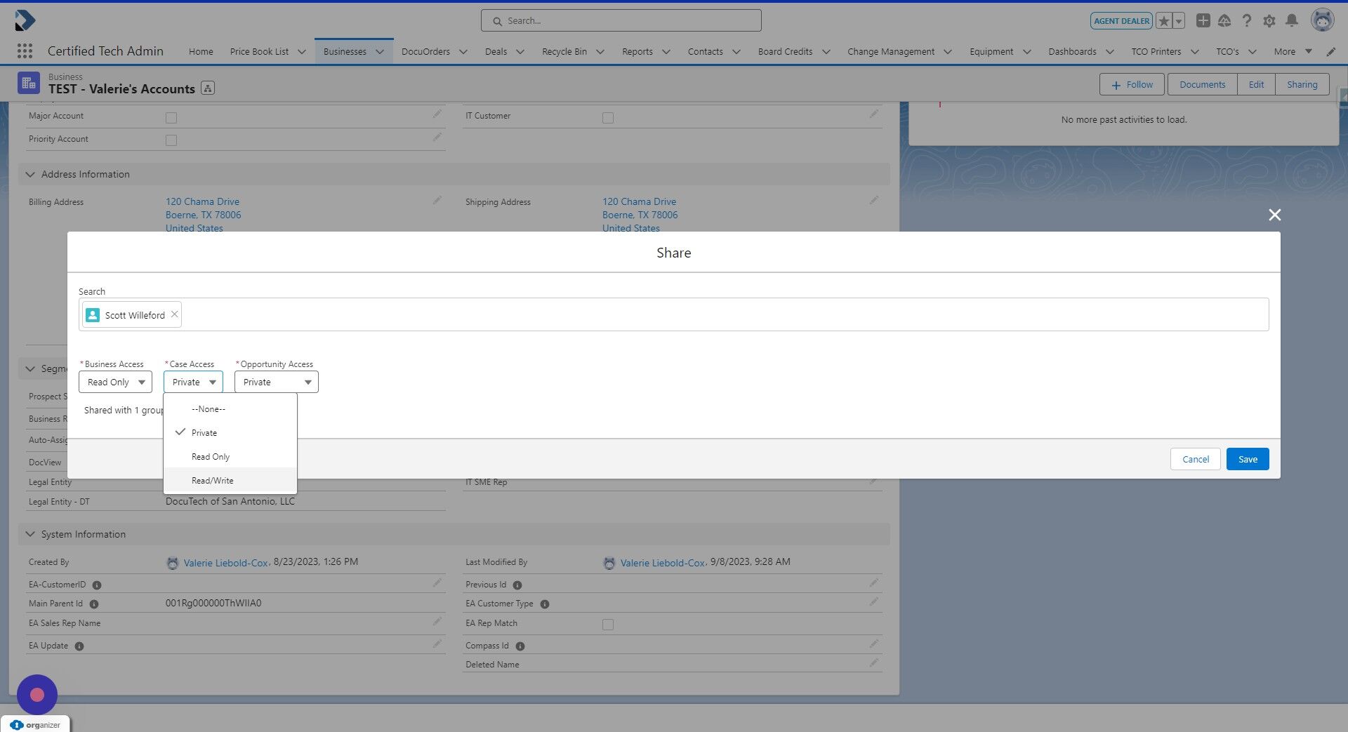Screenshot of: Click "Read/Write"