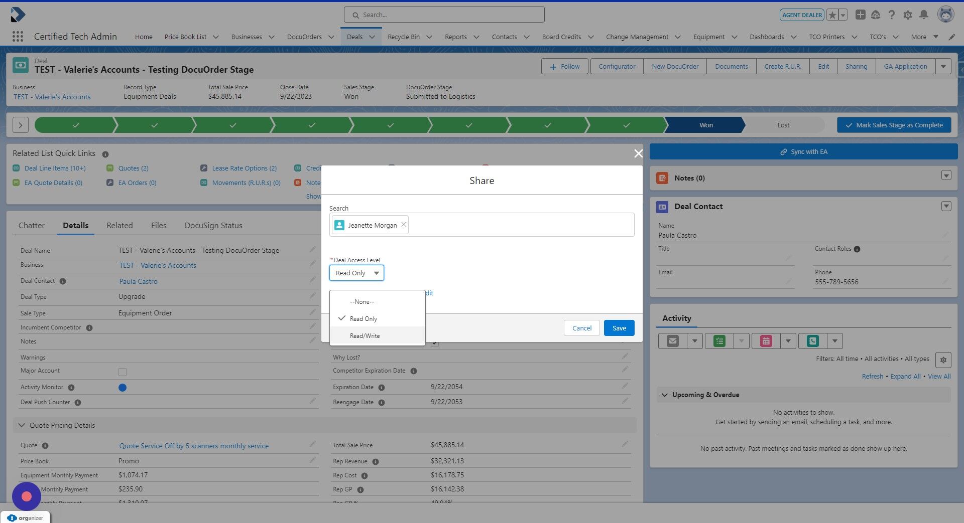 Screenshot of: Click "Read/Write"