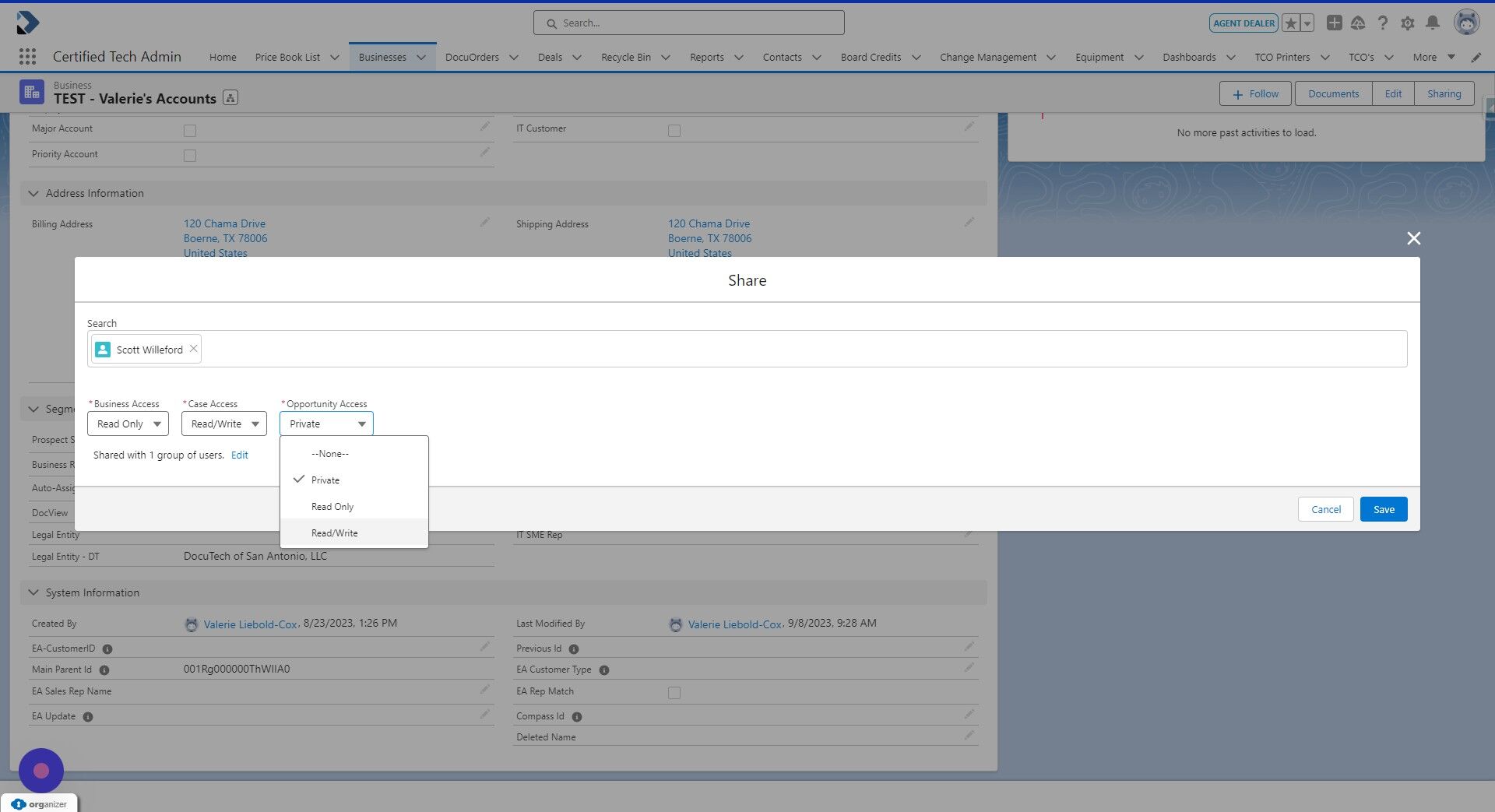 Screenshot of: Click "Read/Write"