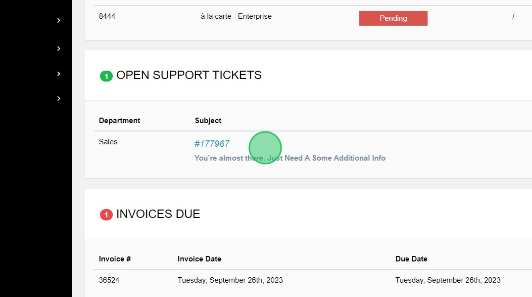 Screenshot of: If you are in Enterprise plan, You will ger a verification ticket. Click here