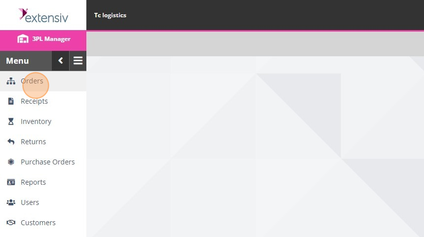 Screenshot of: Once you are signed in, head to the find orders screen.