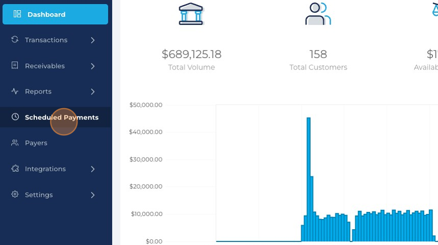 Screenshot of: Click **Scheduled Payments**