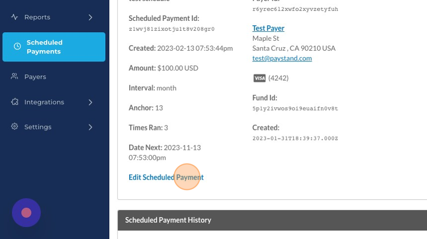 Screenshot of: Click **Edit Scheduled Payment**