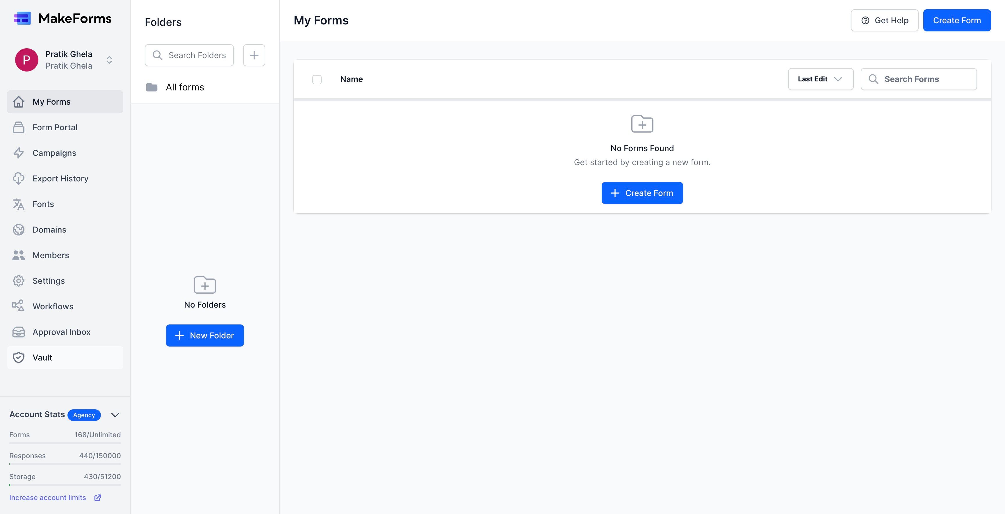 Screenshot of: 1. Click the Vault option in the left menu