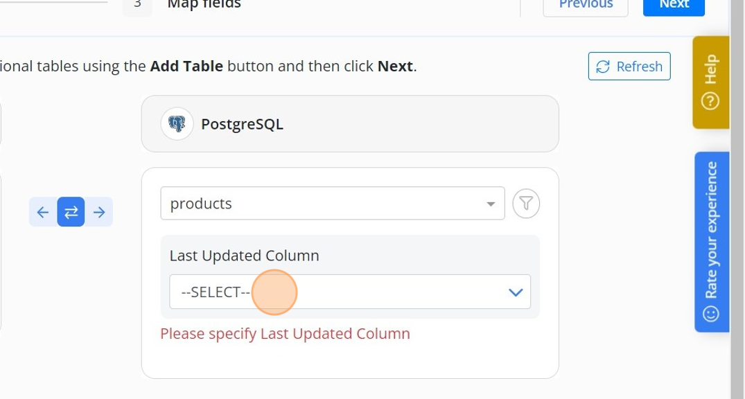 Screenshot of: Select the 'Last updated column' from dropdown