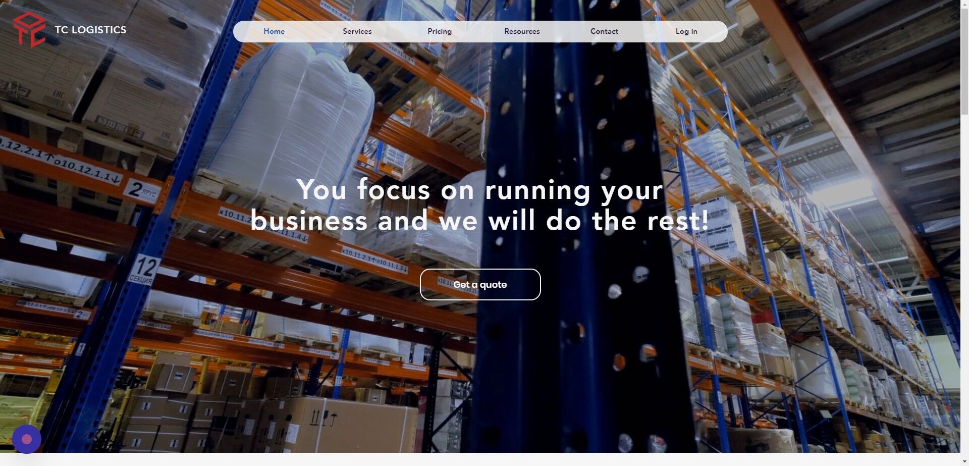 Screenshot of: Navigate to [www.tclogisticsgroup.com](http://www.tclogisticsgroup.com) and click the login tab.