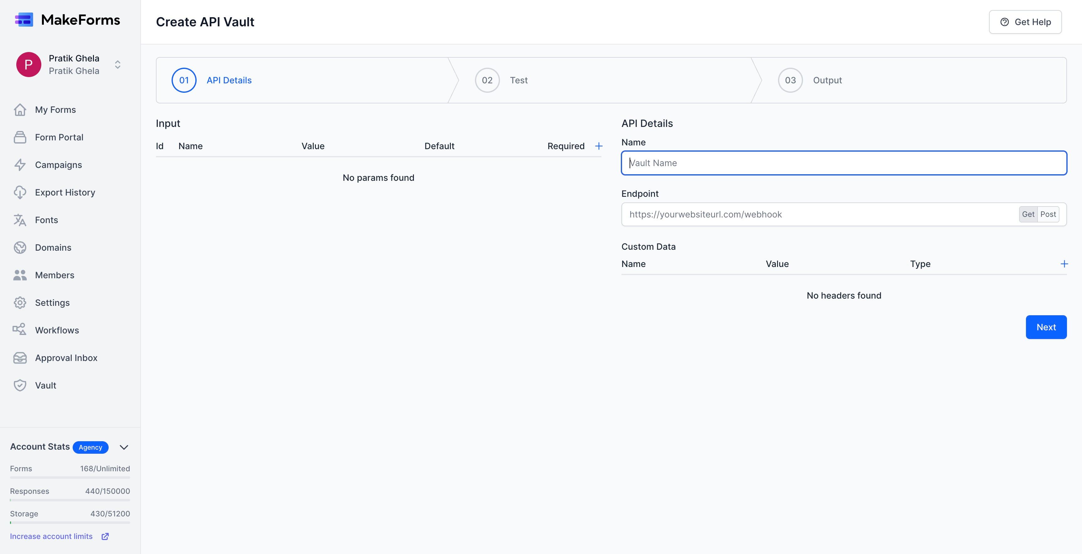 Screenshot of: In the Name field, set the name of your API call. Here, we will name it Currency Converter