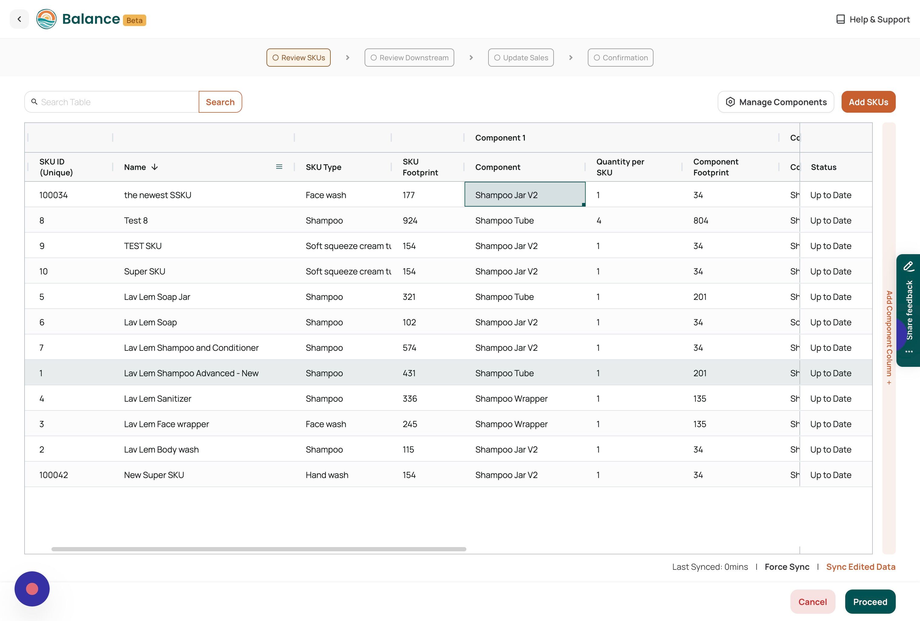 Screenshot of: When you hover a column menu icon is visible, Click it.