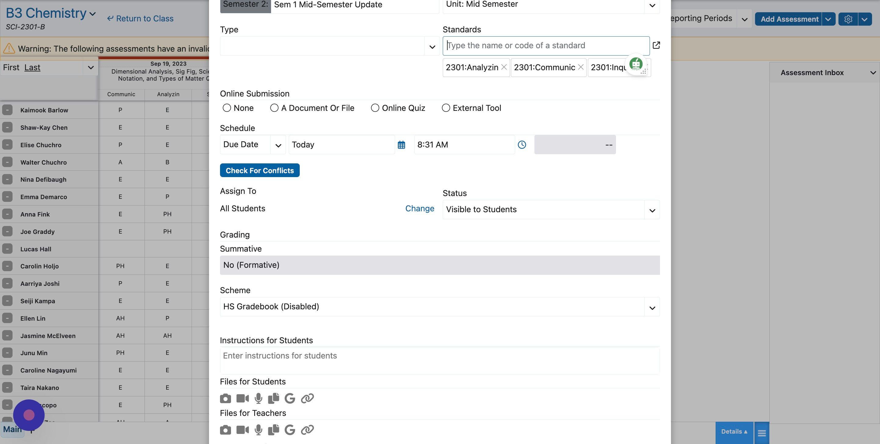 Screenshot of: Change the Due Date.