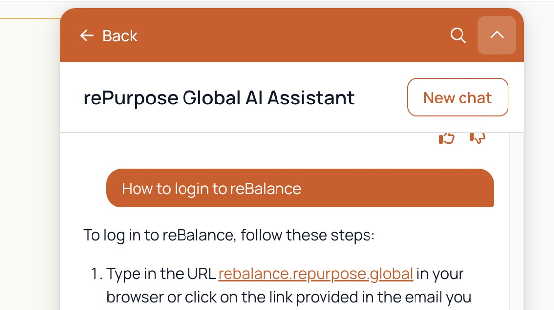 Screenshot of: We have also integrated an AI bot trained on our documentation. If you want quick and shortened answers to your problems give it a go.