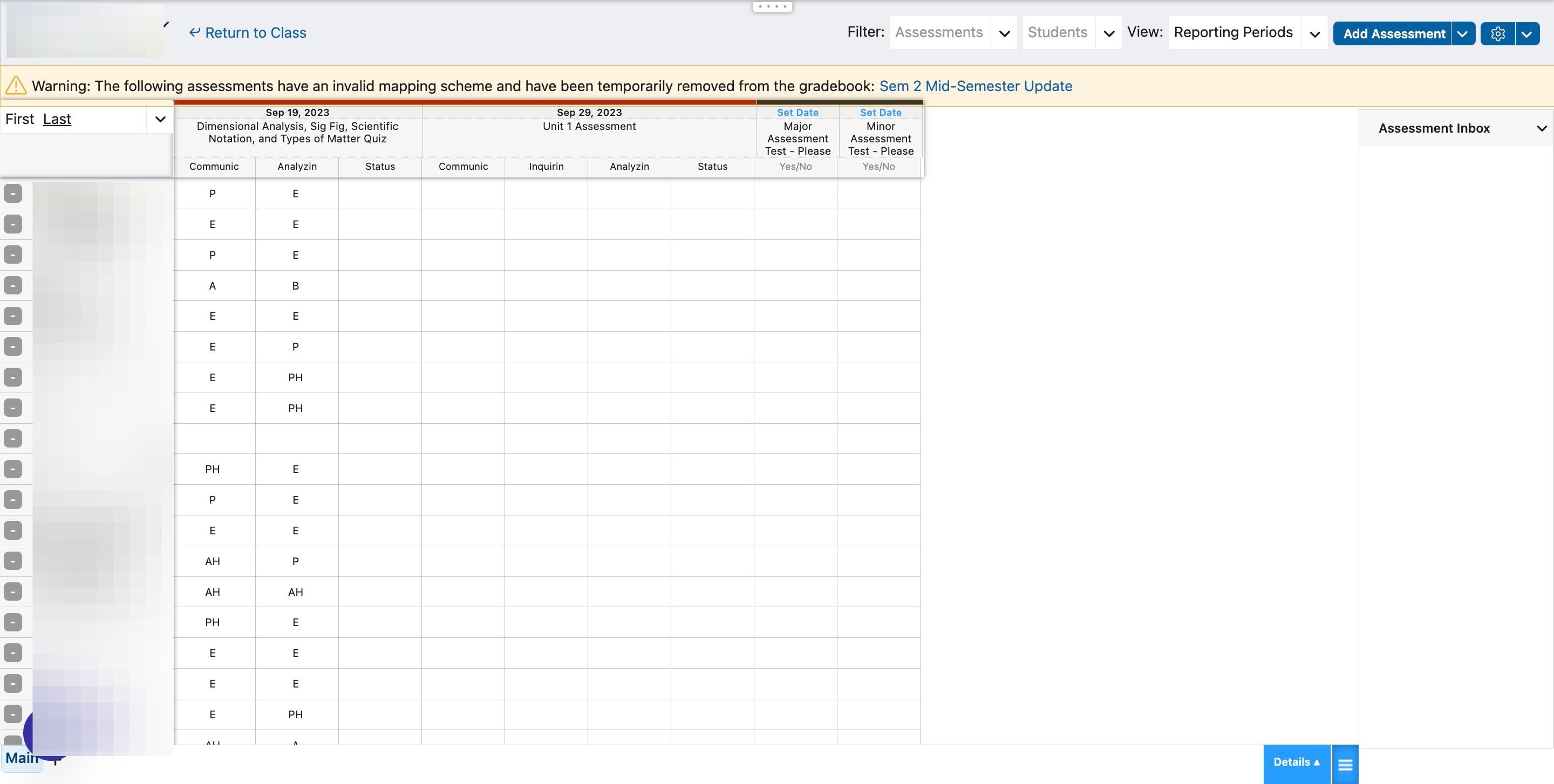 Screenshot of: Click "Sem 2 Mid-Semester Update"