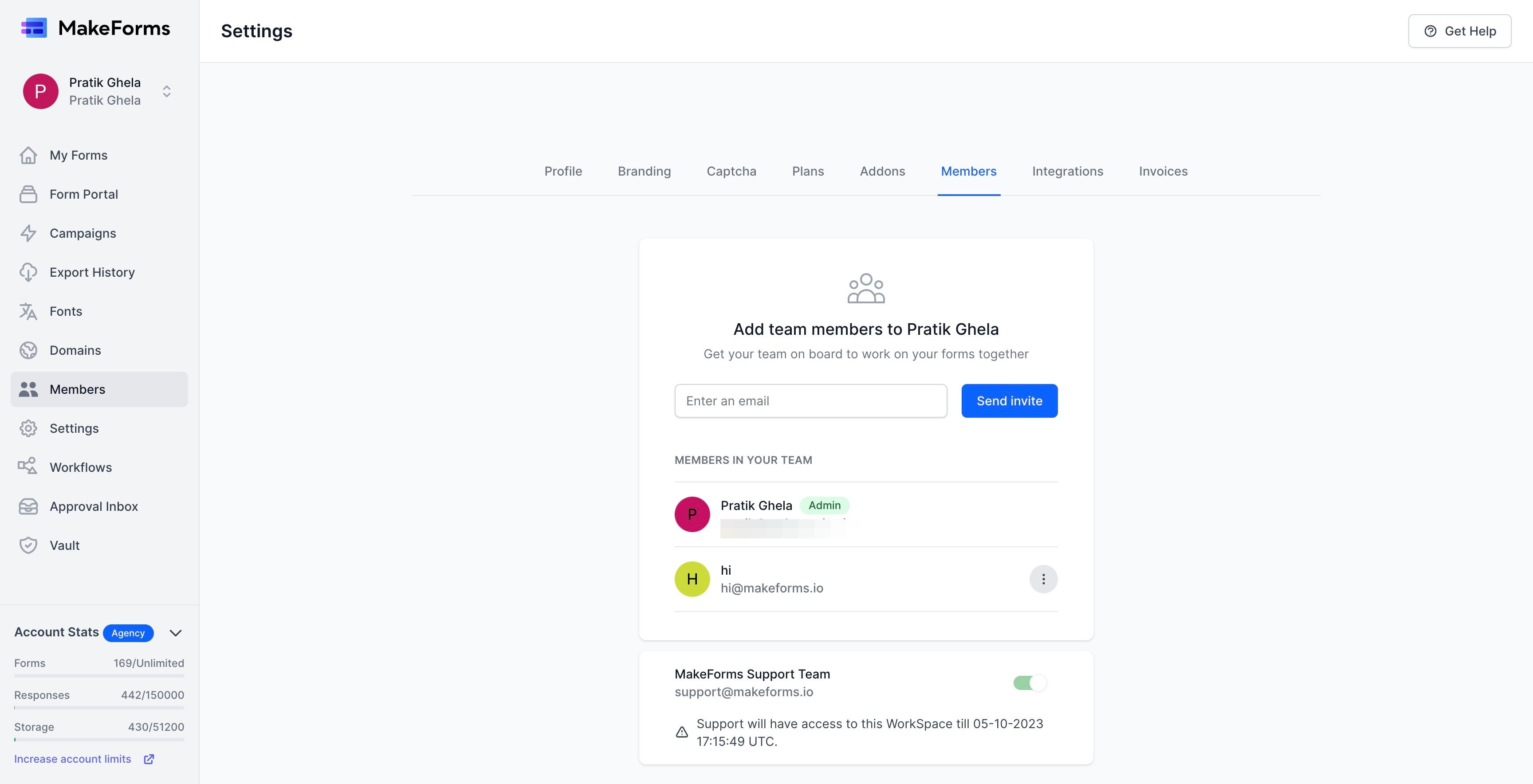 Screenshot of: To manage actions for an existing user, click on the button featuring three dots, located adjacent to the user's information.