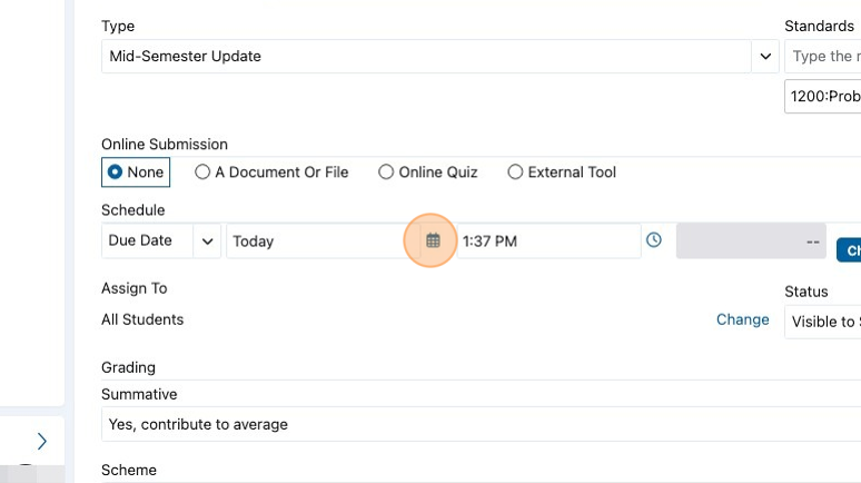 Screenshot of: Enter the Due Date.