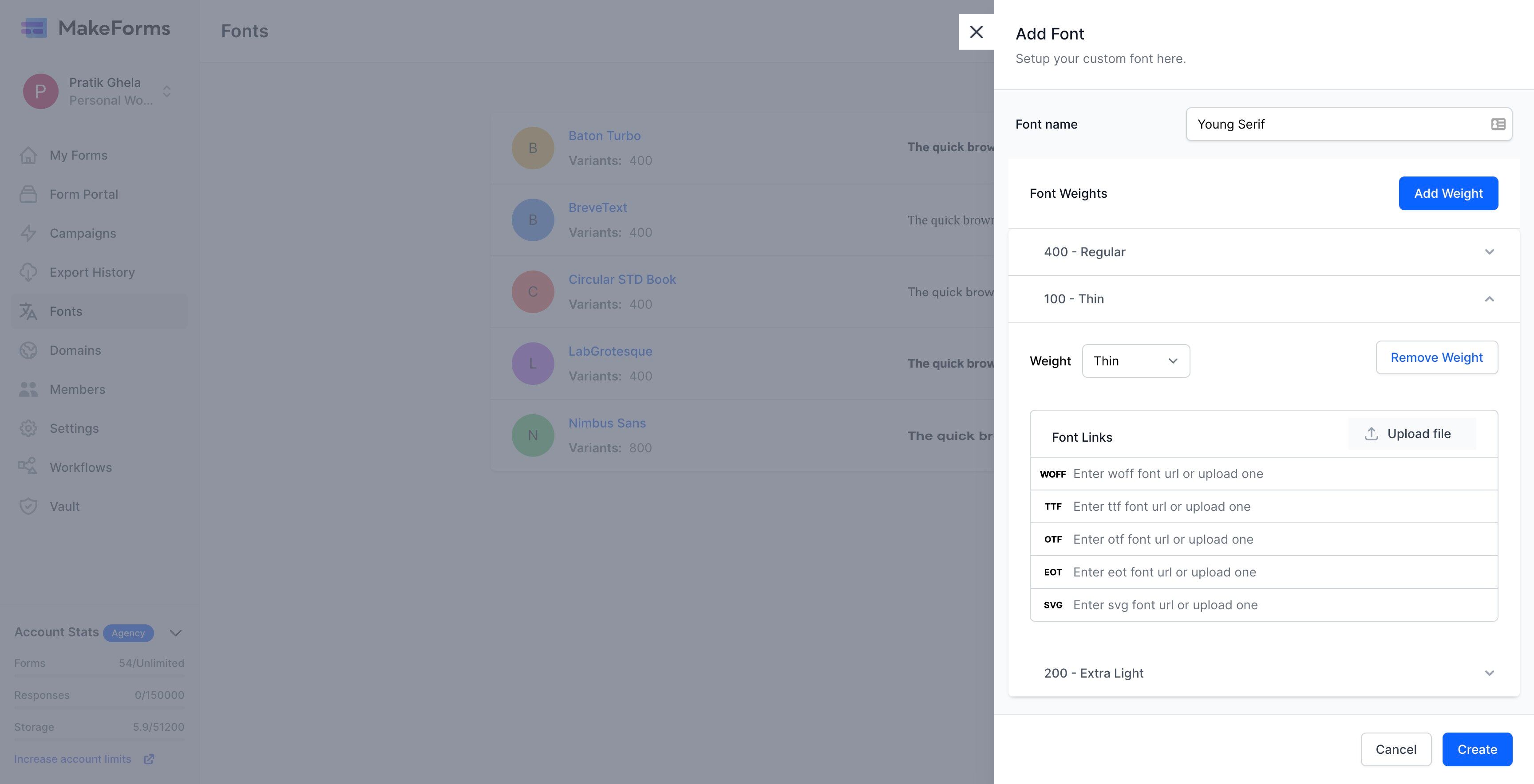 Screenshot of: You have the option to remove any specified weight by clicking the "Remove Weight" button associated with that particular weight.