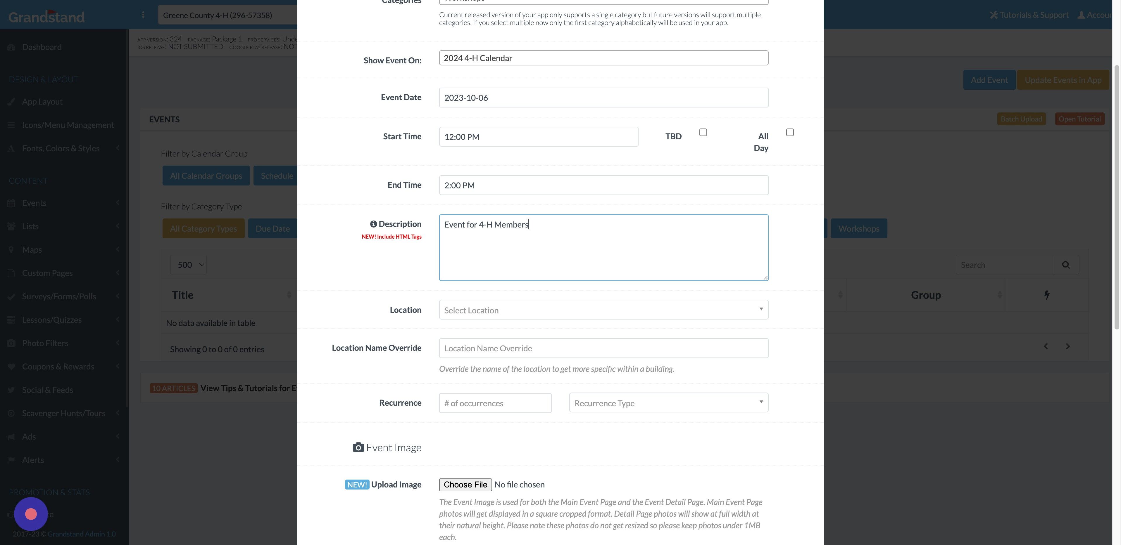 Screenshot of: Click "Select Location"