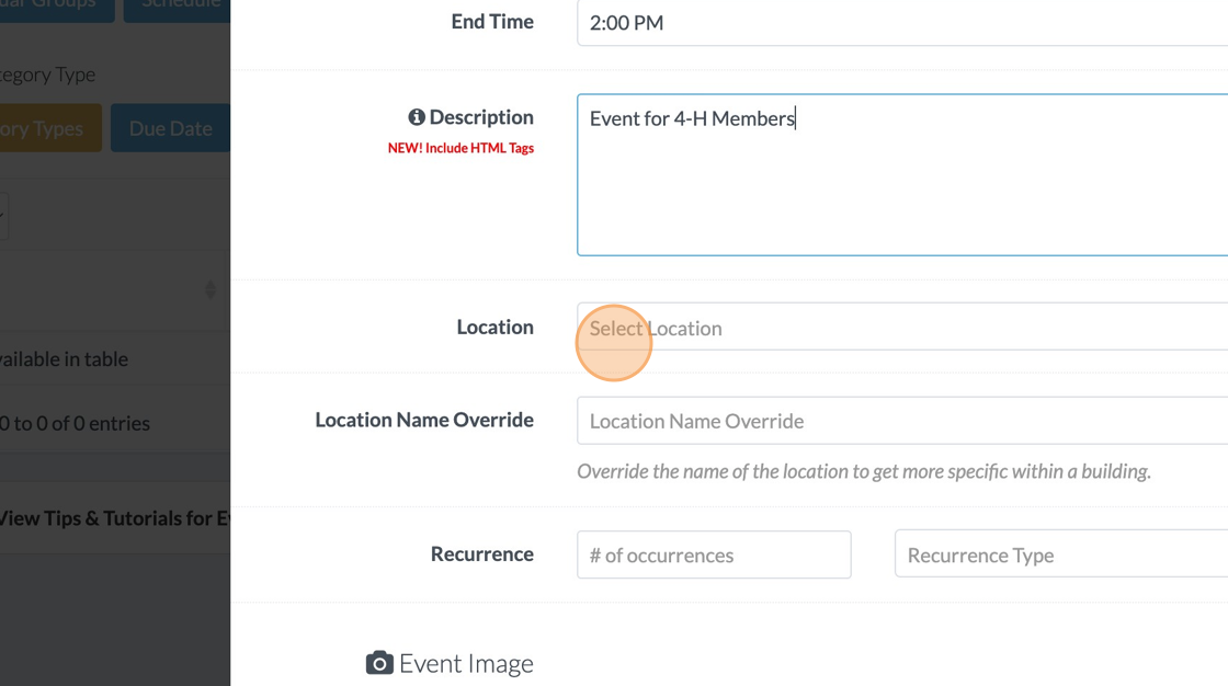 Screenshot of: Click "Select Location"
