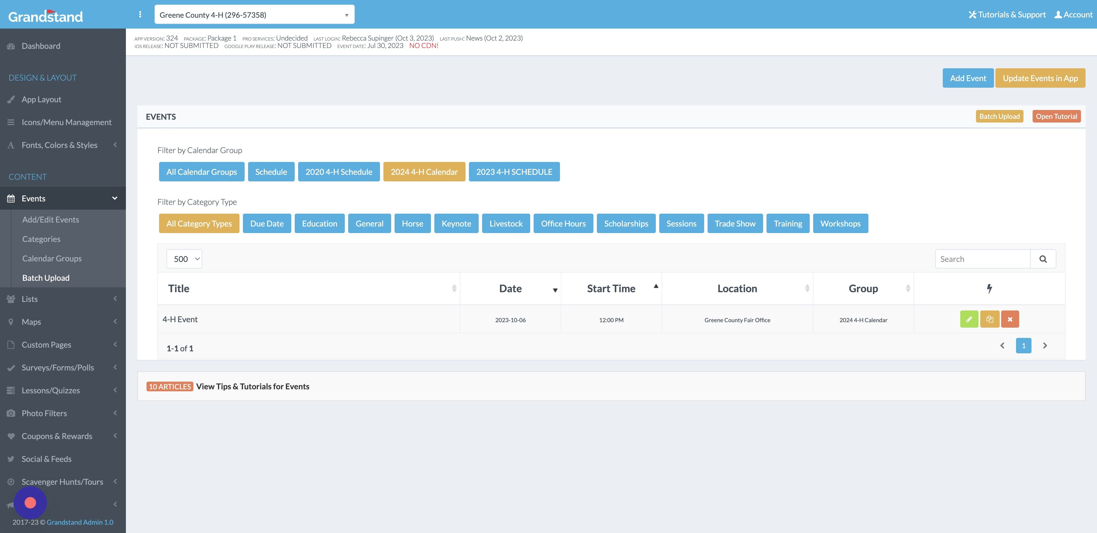 Screenshot of: We can also Batch Upload your events if you have them in a spreadsheet, just send me the spreadsheet and we can upload the full list for you. This is the best option if you have more than 15-20 events to enter. 