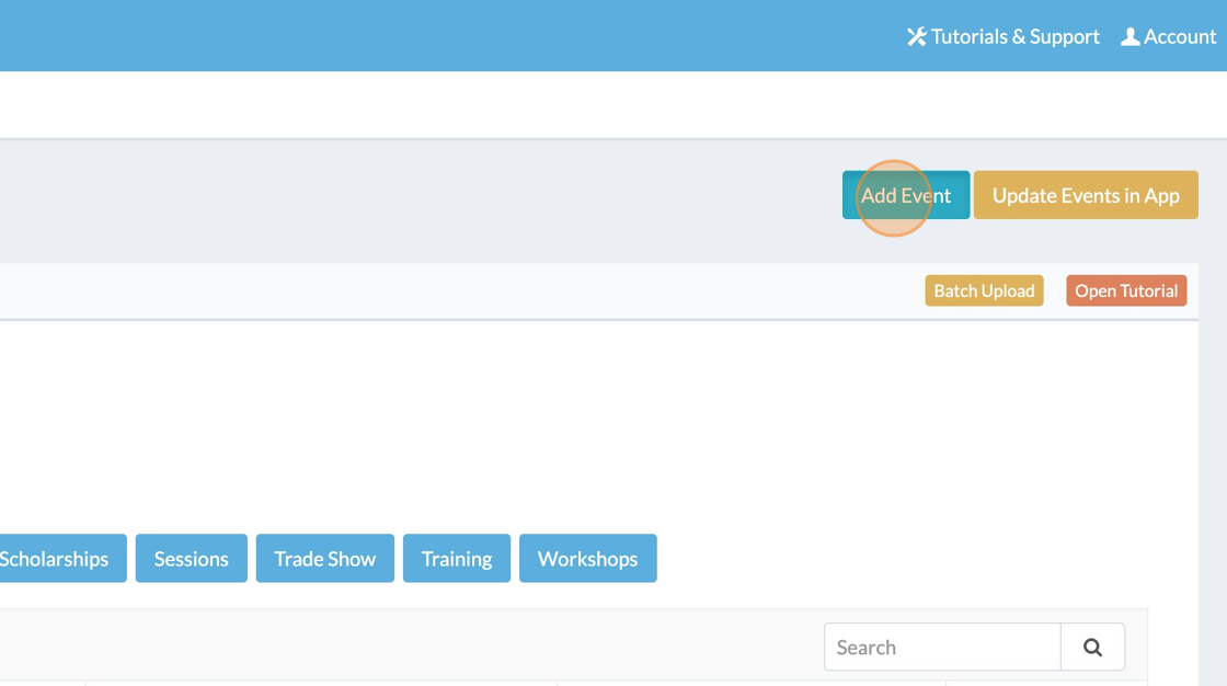 Screenshot of: Click "Add Event"
