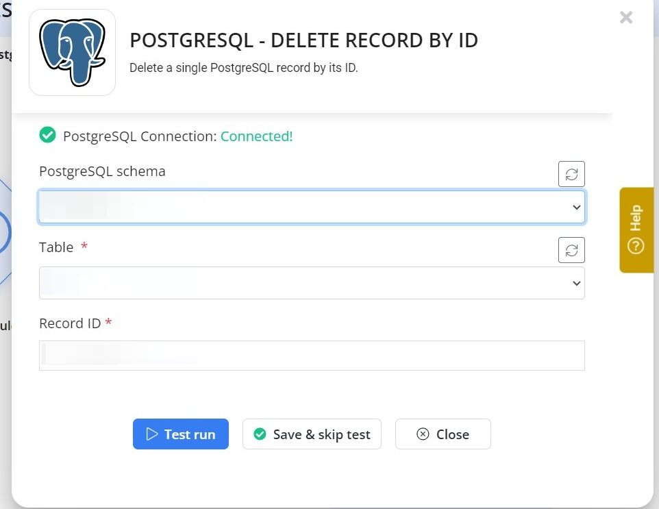 PostgreSQL Delete Record By ID Byteline documentation