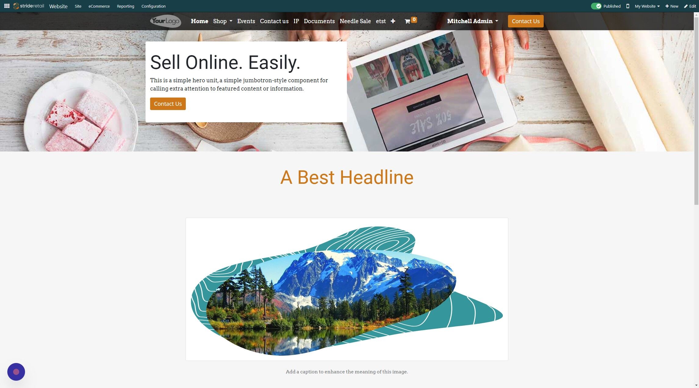 Screenshot of: Example of navigating to another page.