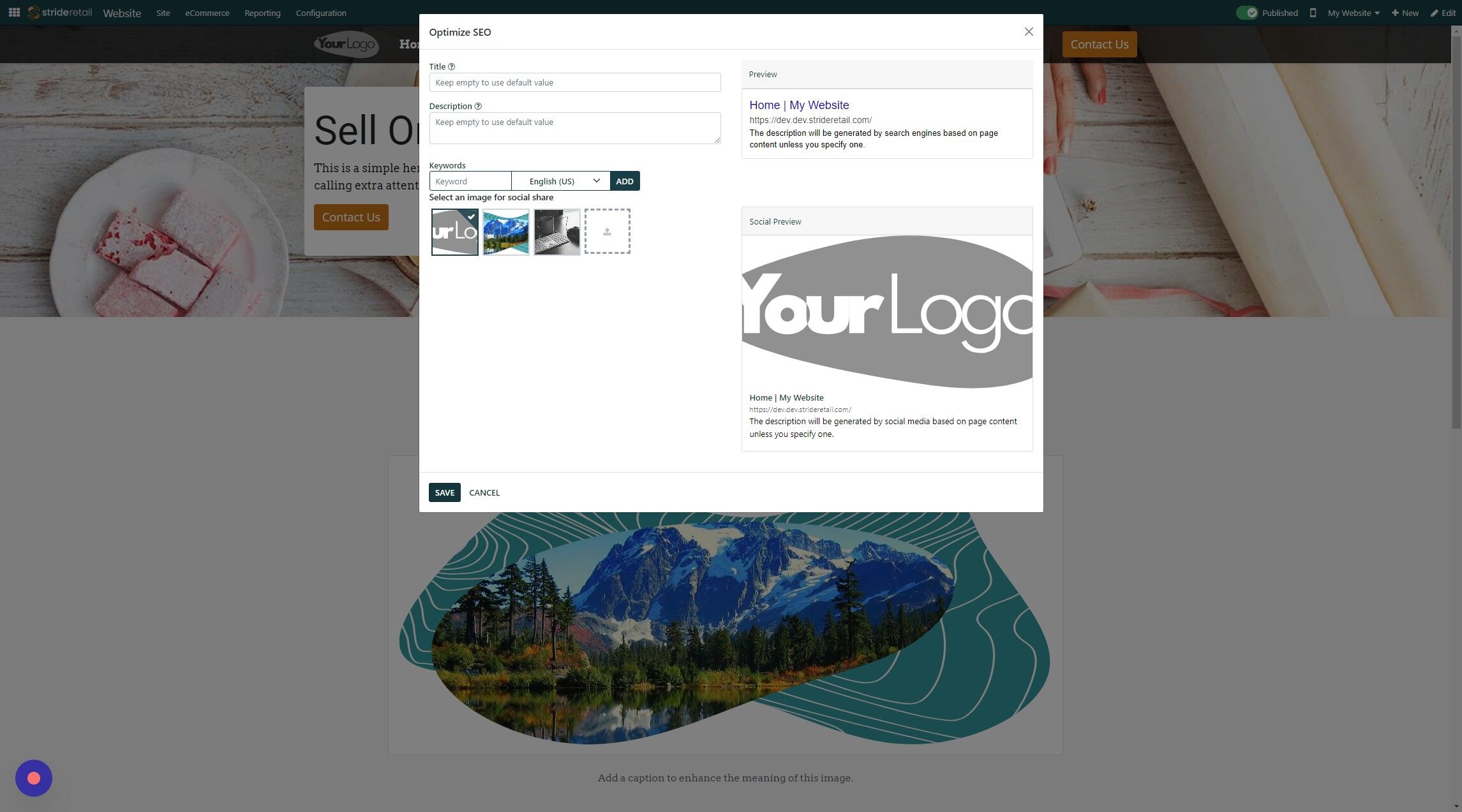 Screenshot of: Click "SAVE"