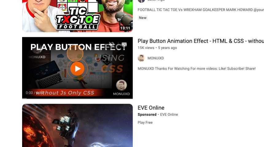 Where to position a play button on a Thumbnail