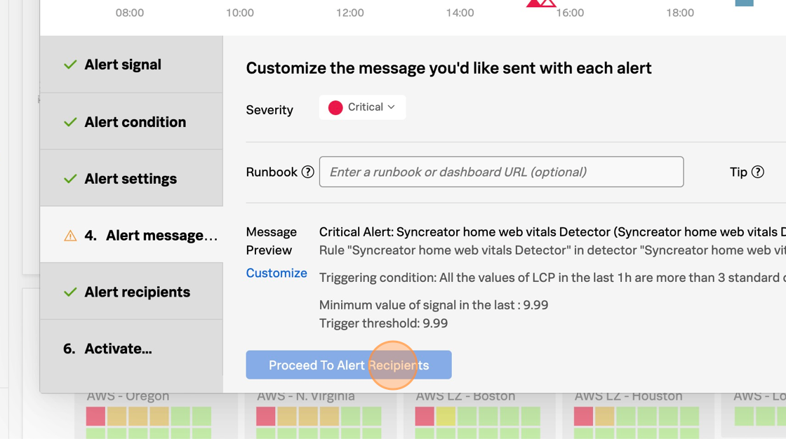 alert message options