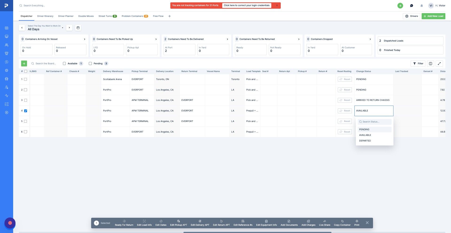 How to manually change a load status